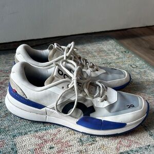 On Rogers Men's White and Blue Sneakers